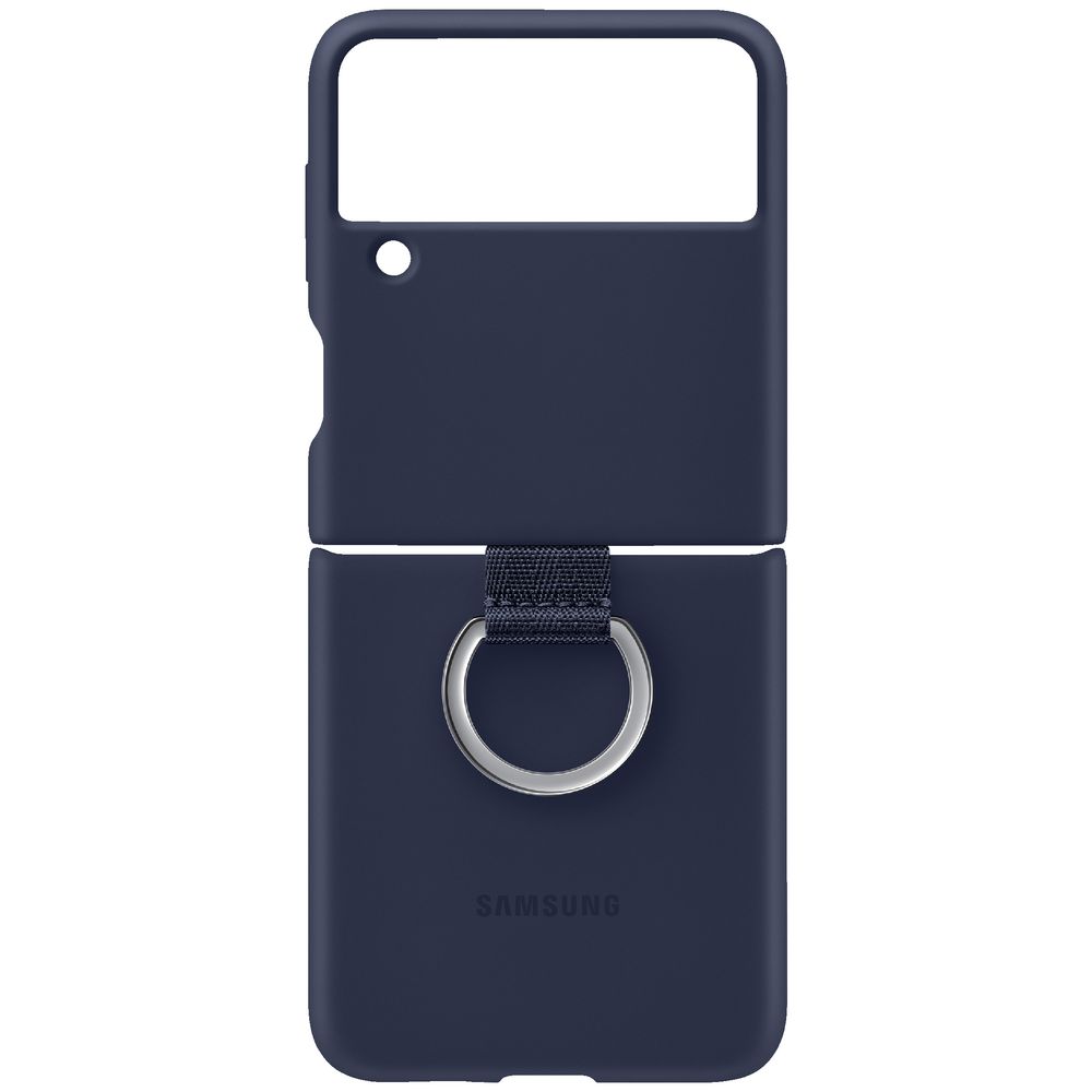 [FW10-2] Original Samsung Galaxy Z Flip 3 Silicone Cover with Ring - Navy