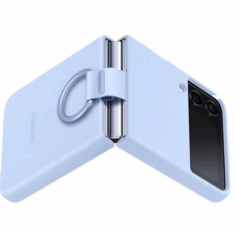 [FW10-2] Original Samsung Galaxy Z Flip 4 Silicone Cover /w Ring - Arctic Blue
