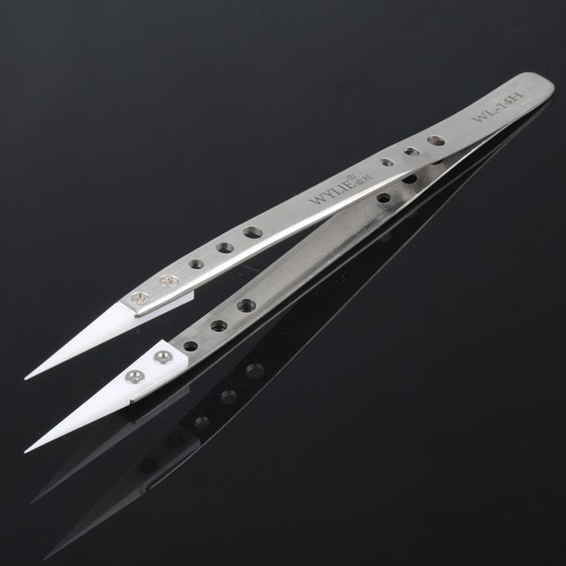 [TOL4-3] WYLIE WL-14H | Stainless Steel Ceramics Tweezers - Straight Head