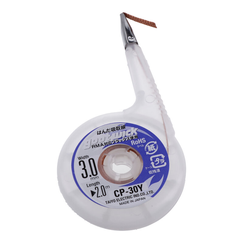 [TOL1-4] Japan GOOT CP-30Y 2M 2.0mm Desoldering Wick with Stainless Steel Mouth
