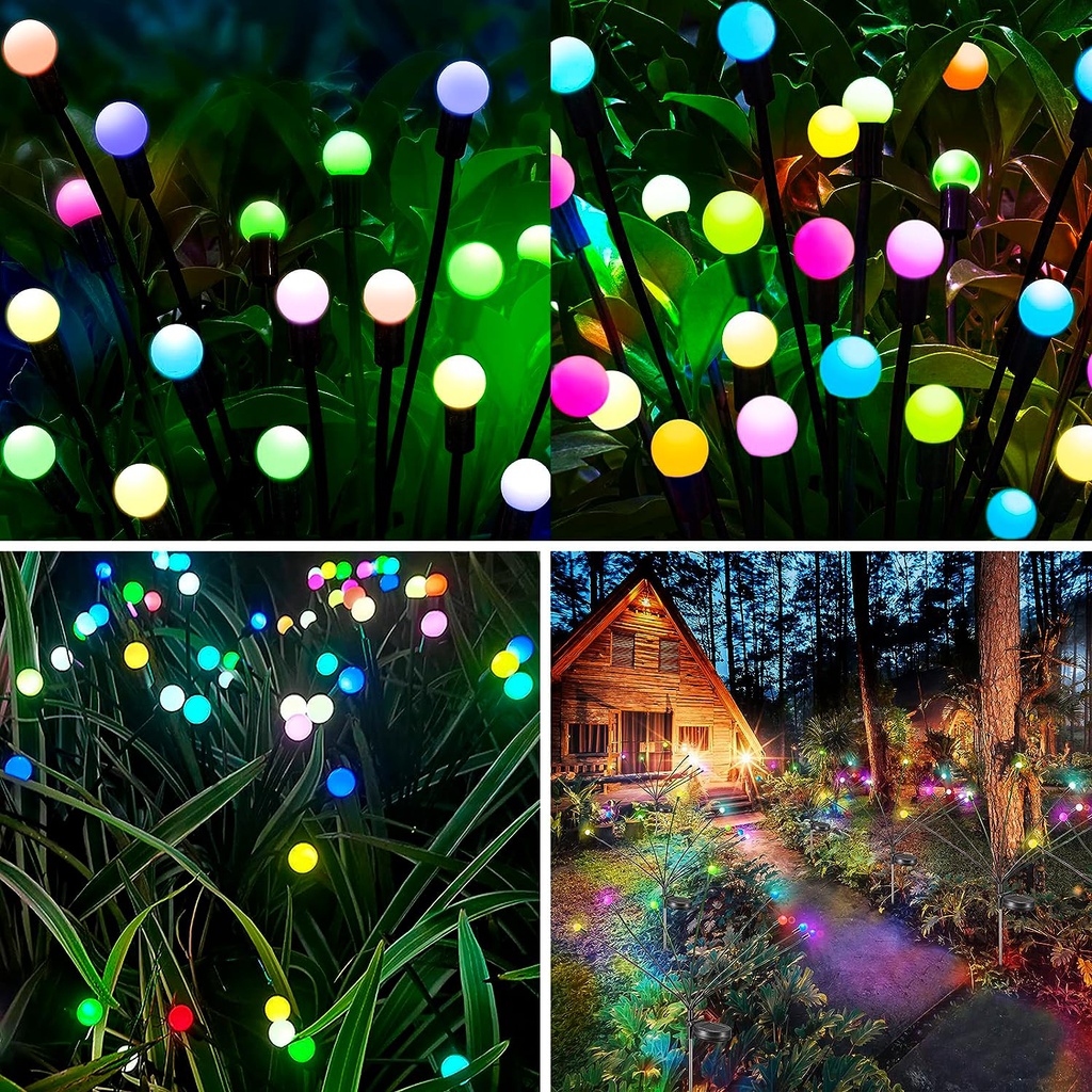 Outdoor Waterproof Solar Powered | Firefly Lights Garden Lights Color Changing RGB [PACK of 2]