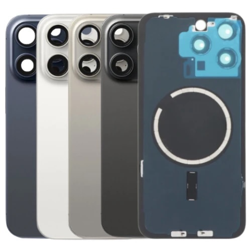 Complete Set Back Glass /w Lens, Bezel, Ring, Metal Plate  | iPhone 15 Pro  - All Colours