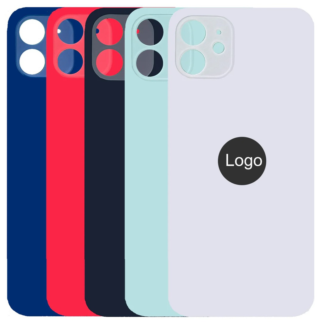 HQ Back Glass Logo Large Hole /w Adhesive | iPhone 12 - All Colours
