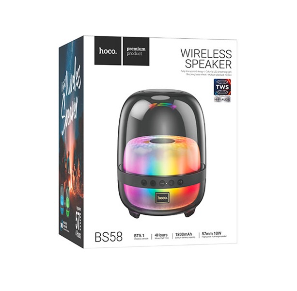 HOCO BS58 | Crystal colorful luminous BT speaker