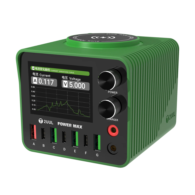 2UUL PC01 Power Max 200W Multi-Port Charger Adjustable Voltage Integrated Power Supply with Wireless Charging 220V