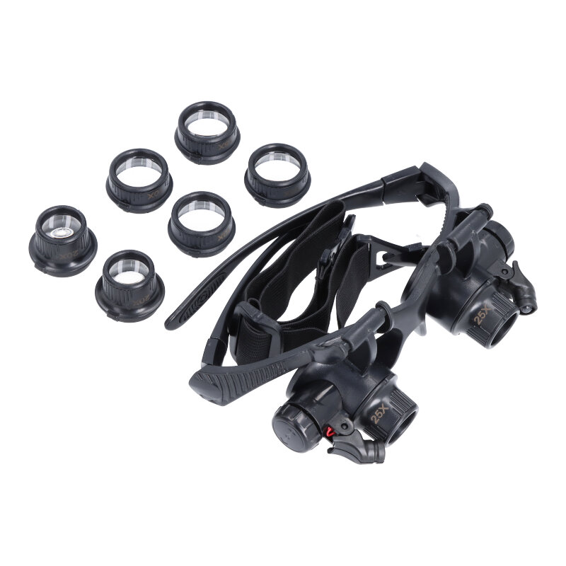 9892GJ Repair Magnifier Glasses with LED Lights&10x 15x 20x 25x Lens