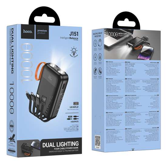 Hoco J151A Spirit dual lighting four-cable power bank(20000mAh)