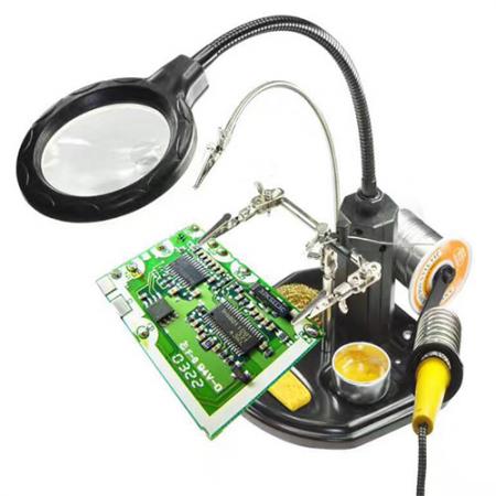 [TOL2-4] BEST TE-802 | Soldering Helping Hand With LED Magnifierier 220V