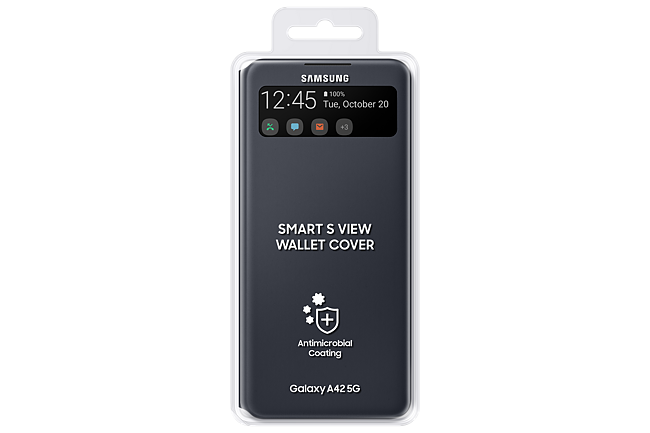 [FW7-36] Genuine Samsung Smart S View Wallet Cover | Samsung A42 5G - Black